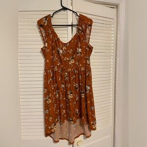 No Boundaries Floral Orange Dress